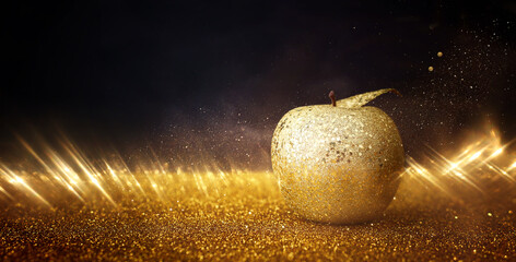 Golden apple concept, idea of achievement and success