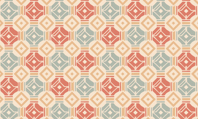 Obraz premium Geometric Tribal Ikat Pattern with Retro 70s Style