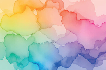 Obraz premium Abstract watercolor splashes in rainbow colors, creating a vibrant and artistic background with a soft, blended effect