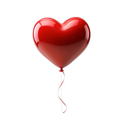 Red Heart Balloon on Transparent Background Valentine's Day Celebration Symbolism