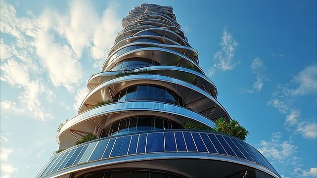 Modern spiral highrise architectural design