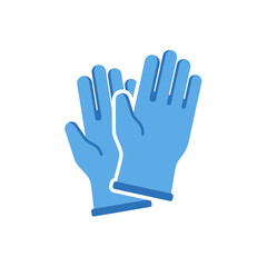 Obraz premium A pair of light blue disposable gloves, stacked on top of each other, isolated on a white background.