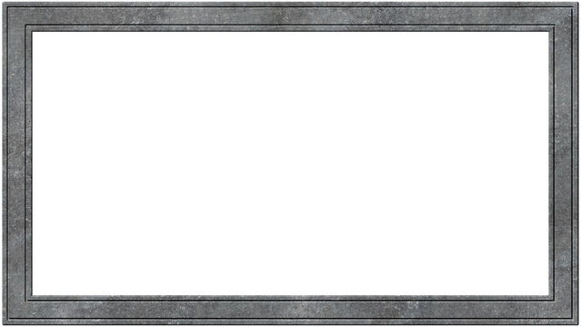 leerer steinerner oder stählerner Rahmen im Format 16 zu 9, alt und zerkratzt