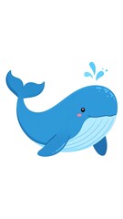 Fototapeta premium Cute cartoon whale illustration