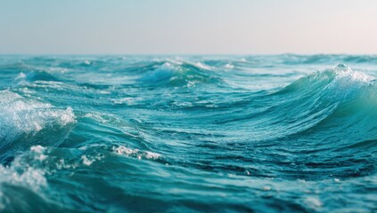 Fototapeta premium Panoramic view of turquoise ocean waves