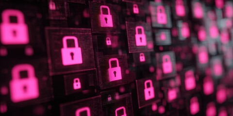 Abstract digital security wall