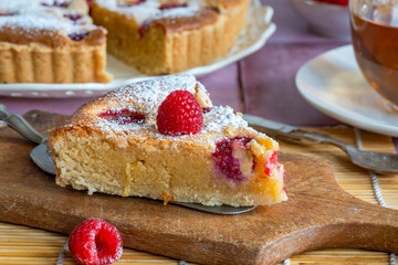 Raspberry frangipane tart with fresh fruit