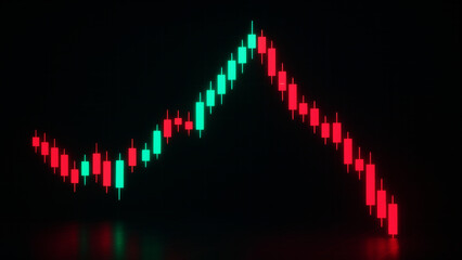 金融市場の動向を表す株価チャートの背景映像