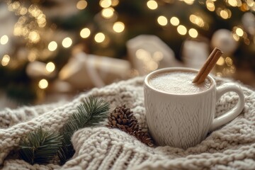 Enjoy a Warm and Cozy Drink while sitting by the beautiful Christmas Tree decorations