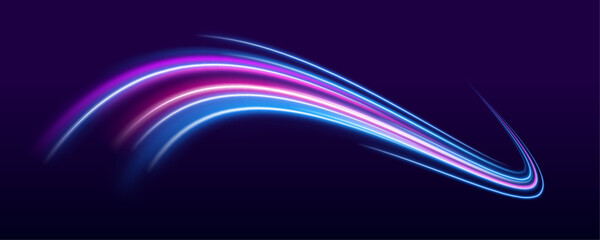 Blurred blue neon streaks race across a dark speedway, evoking speed and precision. Cool tones dominate the scene. It’s a digital rush through motion and light.