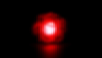 A pulsating red core energy a beacon in the infinite darkness radiating power and intensity through linear light