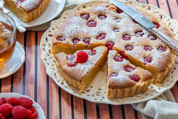 Raspberry frangipane tart with fresh fruit