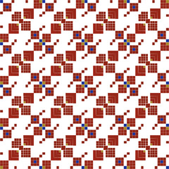 seamless pattern with red squares