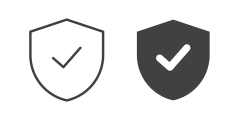 Protection icon. Line and glyph solid icon. Editable stroke and Perfect pixel isolated on white background. Vector illustration