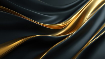 Abstract drapes of dark and gold