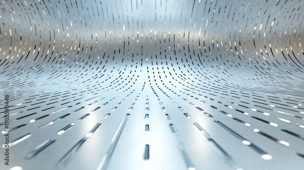 Aufkleber shiny metallic surface with perforated patterns creates dynamic visual effect