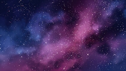 Naklejka premium A vibrant night sky filled with nebulae and stars