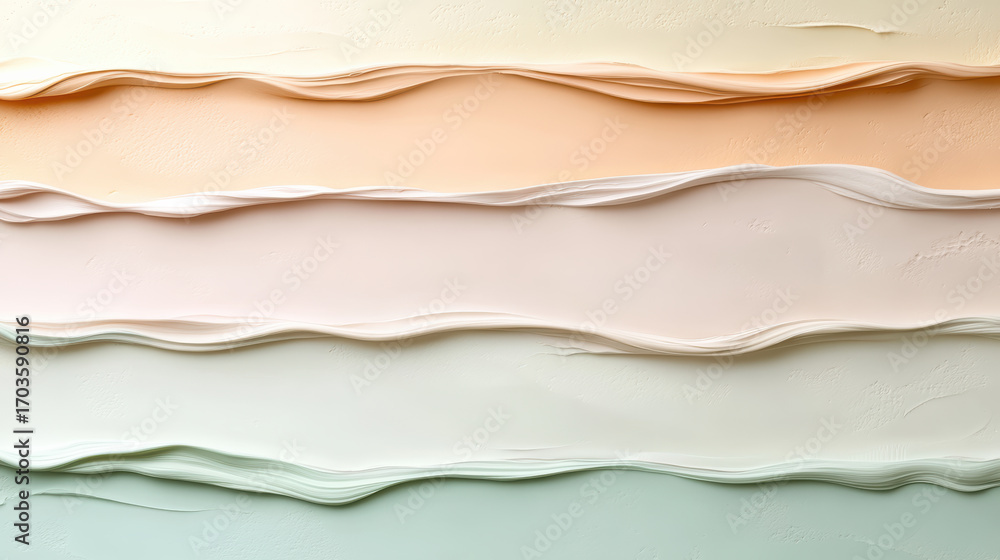 Poster soft pastel layers create soothing visual experience with gentle waves and textures