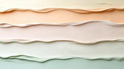 Soft pastel layers create soothing visual experience with gentle waves and textures