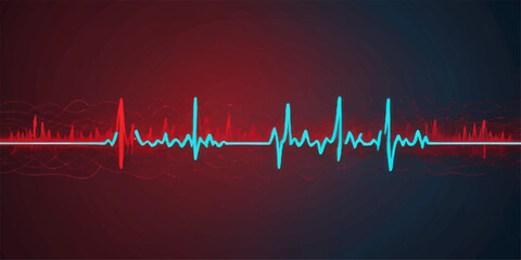 An EKG monitor displays a healthy, green heartbeat graphic with a red heart illustration at its peak