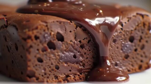Chocolate brownie dessert closeup