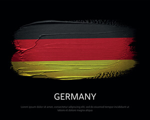 Germany National flag brush painted on black background
