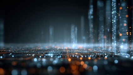 Abstract digital city landscape