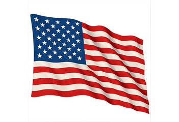 Obraz premium Waving american flag isolated on transparent background