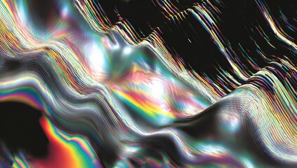 Abstract iridescent wave pattern