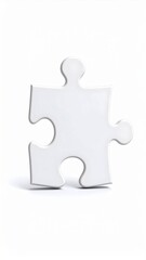 Isolated White Jigsaw Puzzle Piece Against a Clean White Background Concept