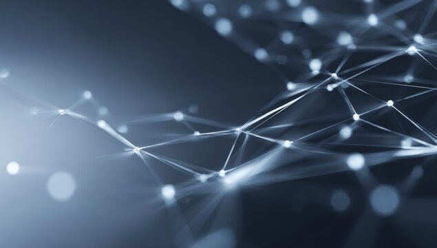 Abstract network of interconnected points and lines - Powered by Adobe