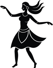 vector illustration of a dancing girl on transparent background