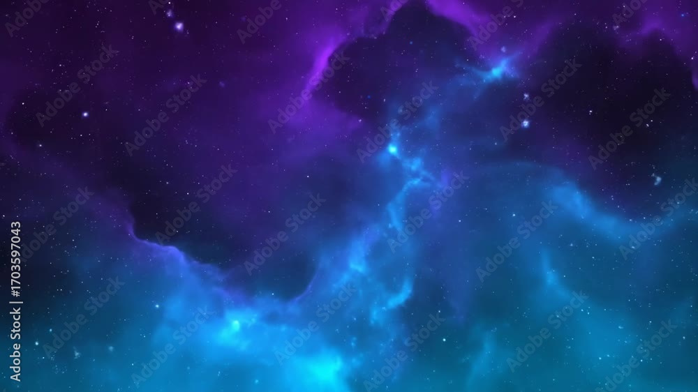 Canvas Prints abstract seamlessly looping video showcasing a slow flow of deep purple and cyan galaxy light patter