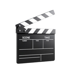 Movie Clapperboard 3d rendered isolated on a white background