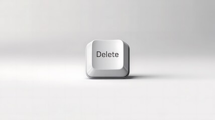 Single computer delete key isolated on a clean white background, representing removal or correction.