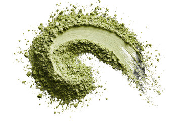 Light-green powder swirls outward