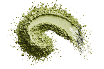 Light-green powder swirls outward