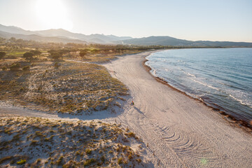aerial view of baia sant'anna beach siniscola cristal clear waters and white sand