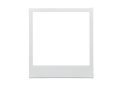 Polaroid photo frame, isolated on white background, for adding your own memories and images