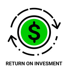 Investment return symbol. Investment return symbol on a white background. Business concept icon.