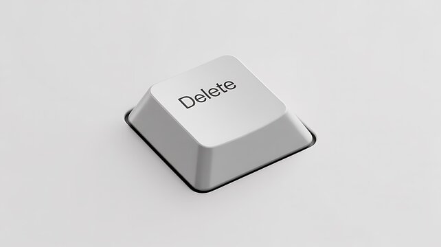 Single delete key on a plain background, representing removal or clearing data
