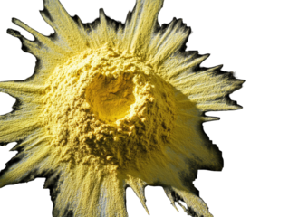 Yellow powder explosion, crater center