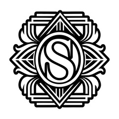 Minimalistic letter s logo in solid style