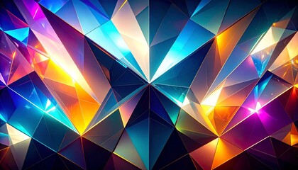 Obraz premium Multicolor Geometric Abstract Background of Triangles and Polygons in a Crystal Style Design