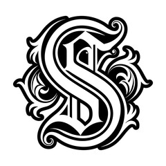Letter s monogram in filled style