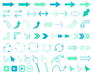 カラフル矢印アイコンセット　緑
Colorful arrow icon set green