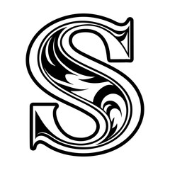 Creative letter s logo designed in glyph style