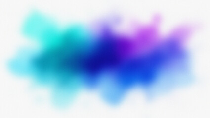 Abstract cloud-like splash of vibrant turquoise blue and purple colors on a white background image photo