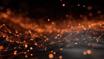 Abstract network of interconnected points and lines