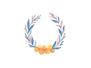 Obraz premium Watercolor Floral Wreath PNG with Transparent Background 